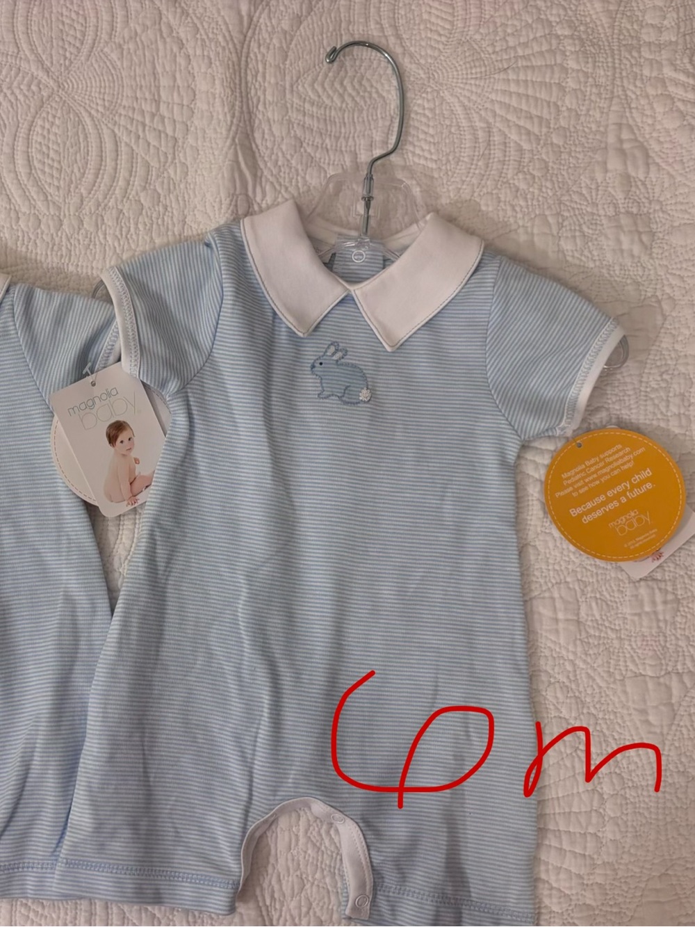 Magnolia Blue Striped Baby One-Piece with Peter Pan Collar